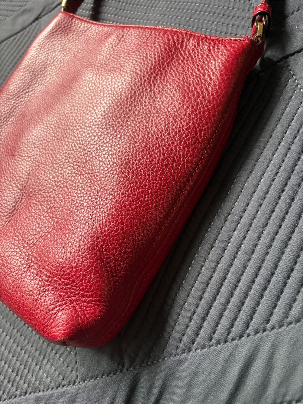 Michael Kors Red Leather Tassel Drawstring Crossbody - Picture 5 of 15